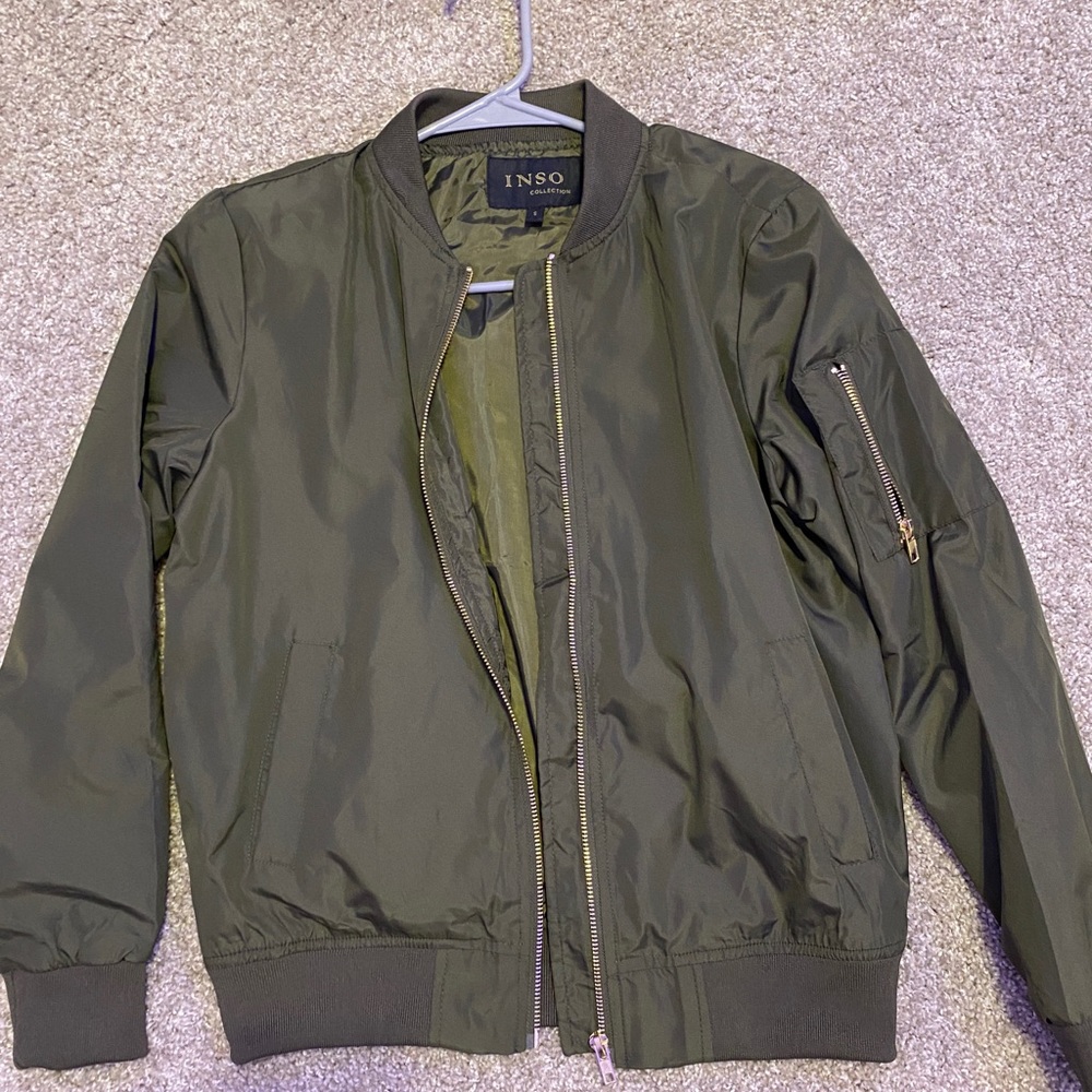 army green bomber jacket